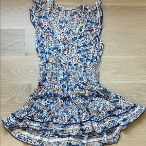 Poupette St. Barth Blue and White Floral Mini Dress